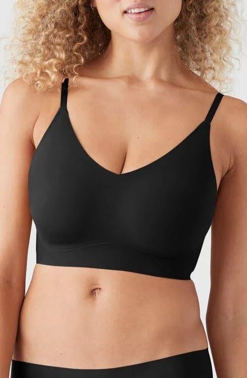 True & Co $52 True Body Boost V-Neck Bra Black Xl New